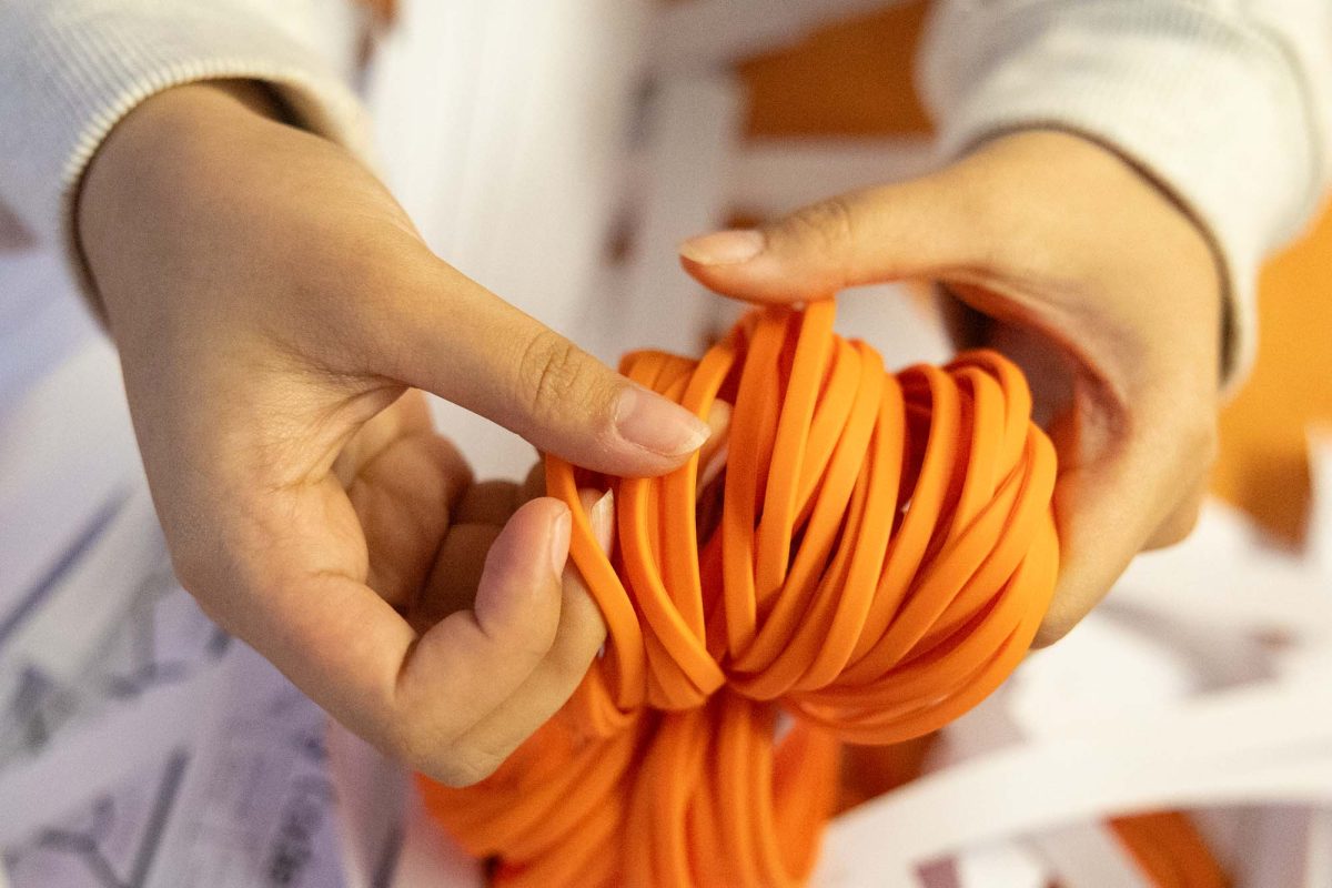 Leader-In-Me students count wristbands after the conclusion of their inaugural Rock-Paper-Scissors tournament. The competition aimed to promote the school's 2024-25 anti-violence campaign. 