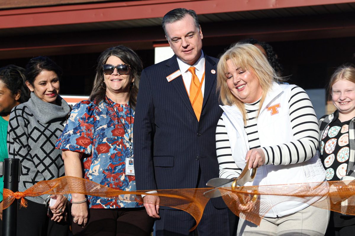 Snipping the ribbon, TISD Superintendent, Dr. Doug Brubaker, and director of the connection grant, Rebekah Wagner, officially open the new TISD Family Resource Center on Jan. 16, 2025.